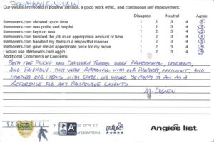 Both the pickup and delivery teams were professional, courteous, and friendly. They were respectful with our property, efficient, and handled our items with care. We would be happy to act as a reference for any prospective clients!