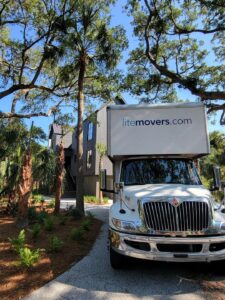 moving truck in a driveway in Tennessee